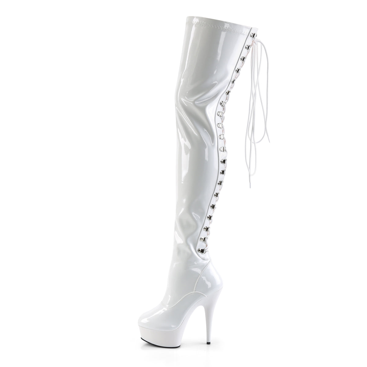 Pleaser - Delight 3063 - White - 6 inch