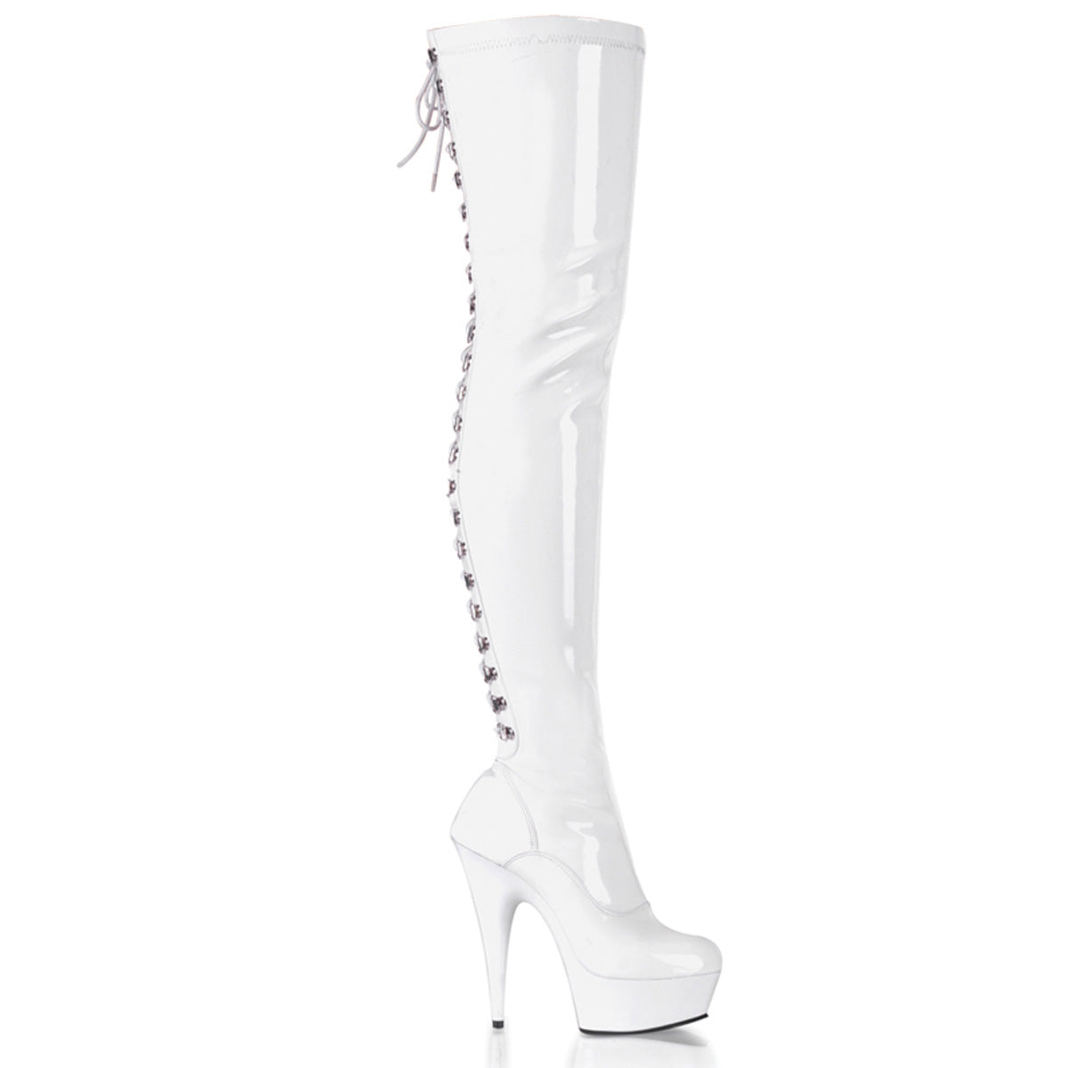 Pleaser - Delight 3063 - White - 6 inch
