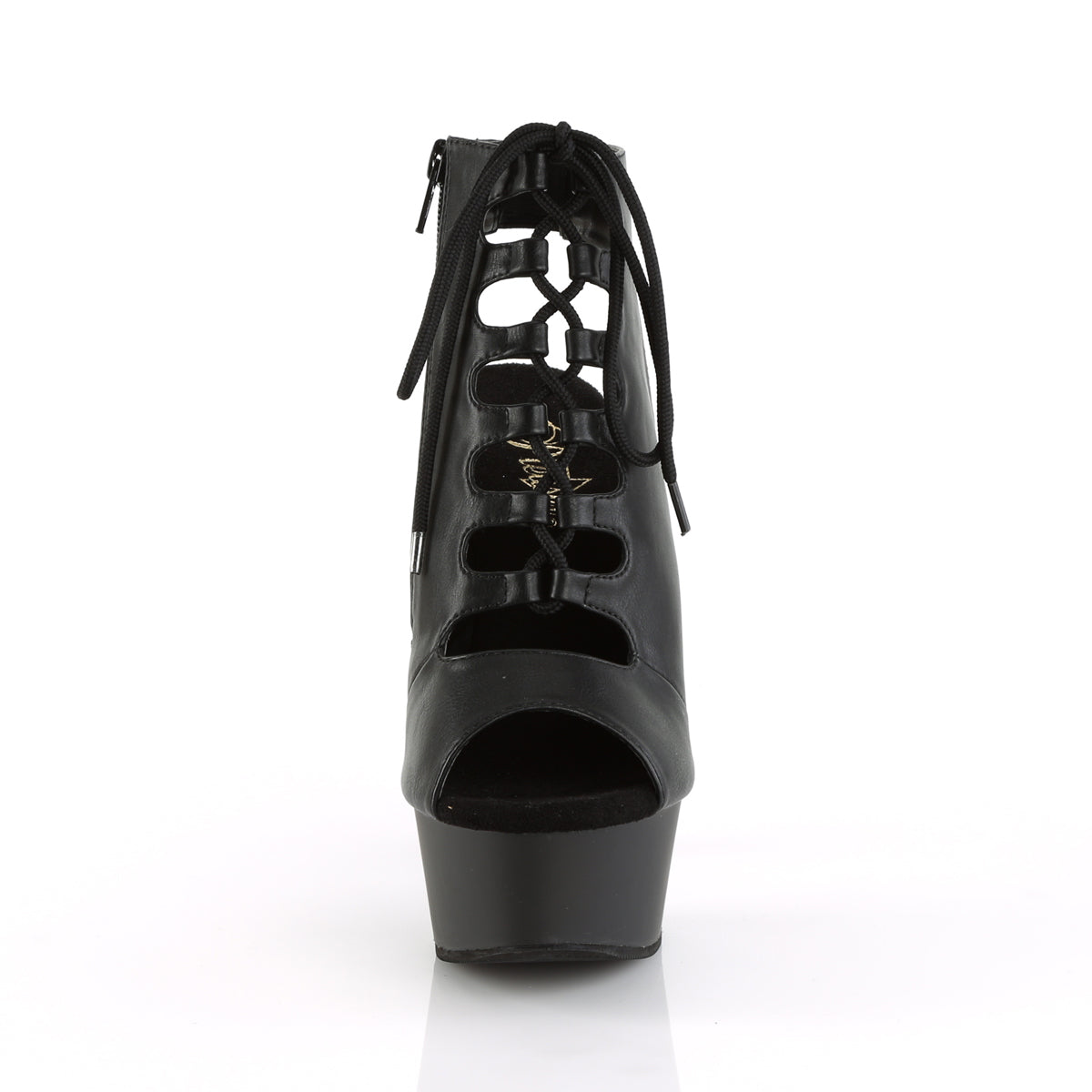 Pleaser - Delight 600-20 - Black Faux Leather - 6 inch