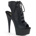 Pleaser - Delight 600-20 - Black Faux Leather - 6 inch