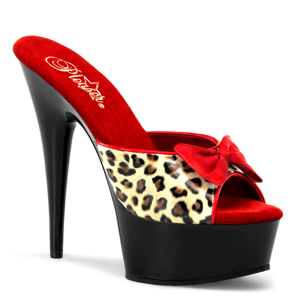 Pleaser - Delight 601-6 - Tan Leopard Print Faux Leather - 6 inch