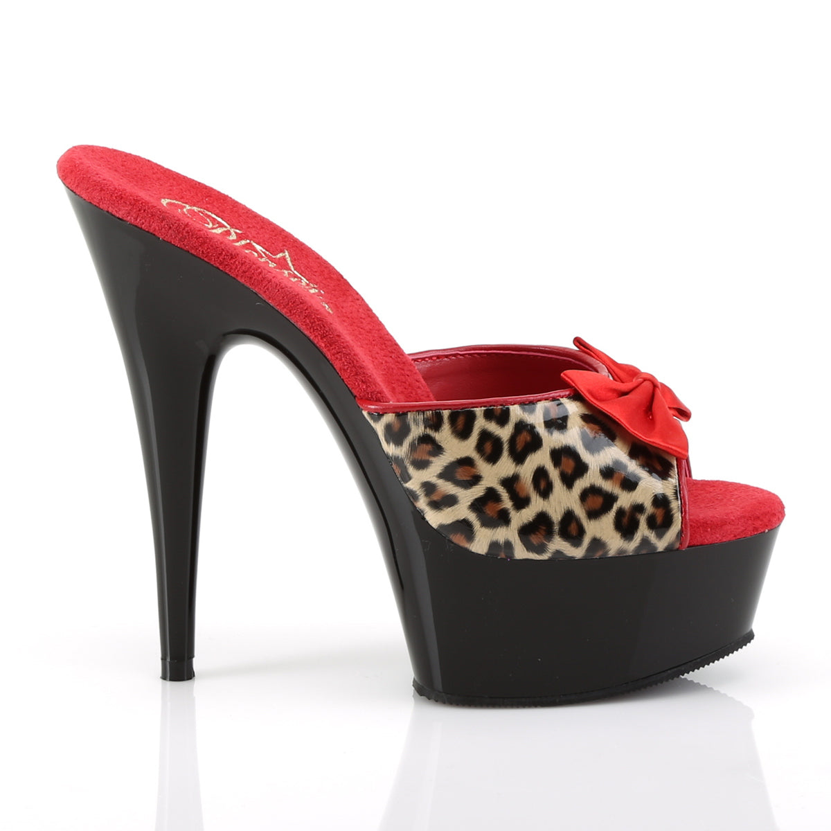 Pleaser - Delight 601-6 - Tan Leopard Print Faux Leather - 6 inch