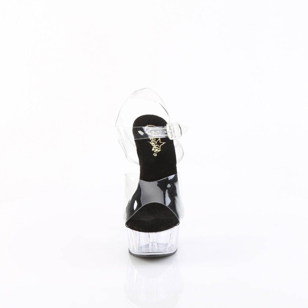 Pleaser - Delight 608 - Clear-Black - 6 inch