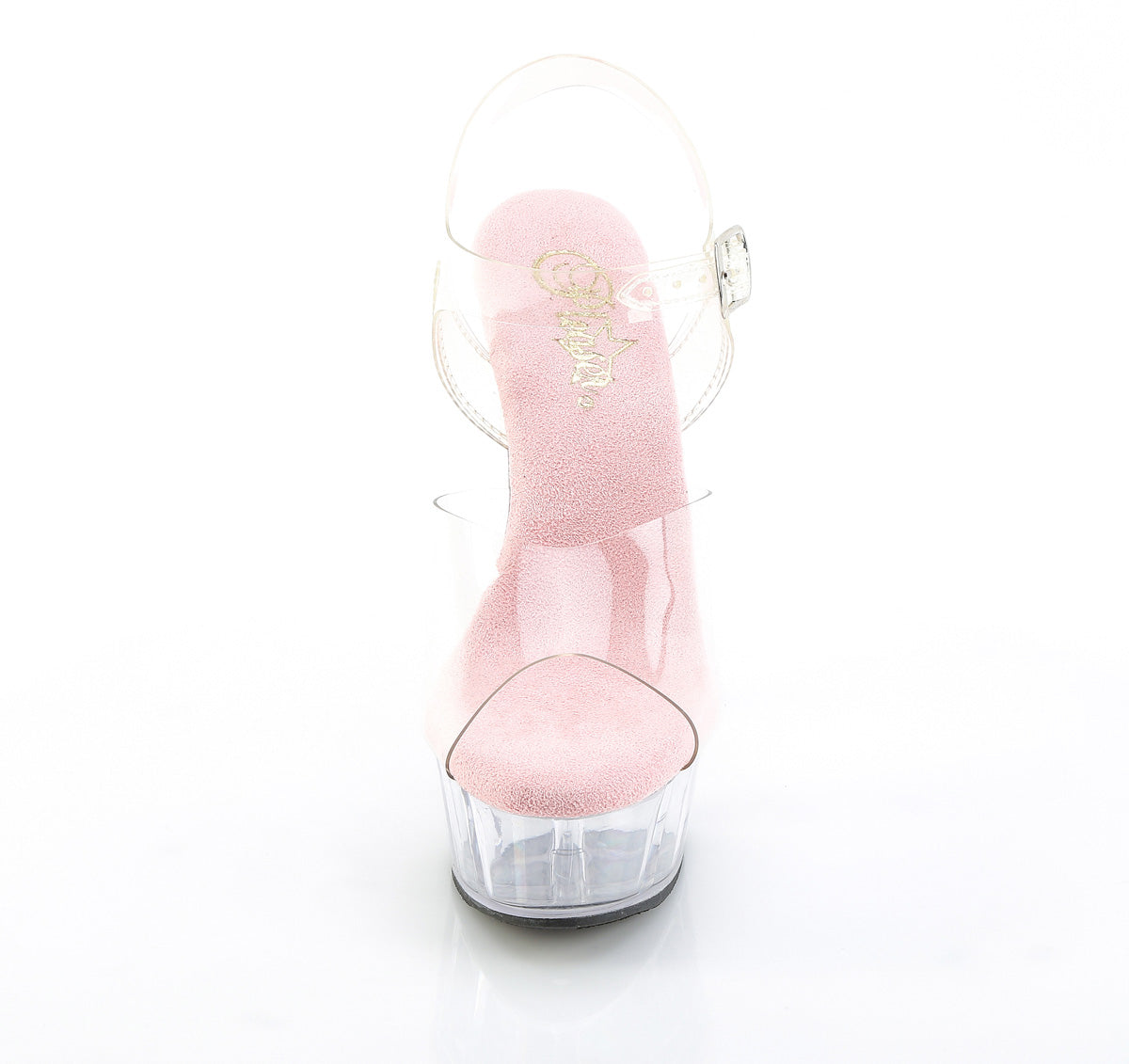 Pleaser - Delight 608 - Clear-Baby Pink - 6 inch