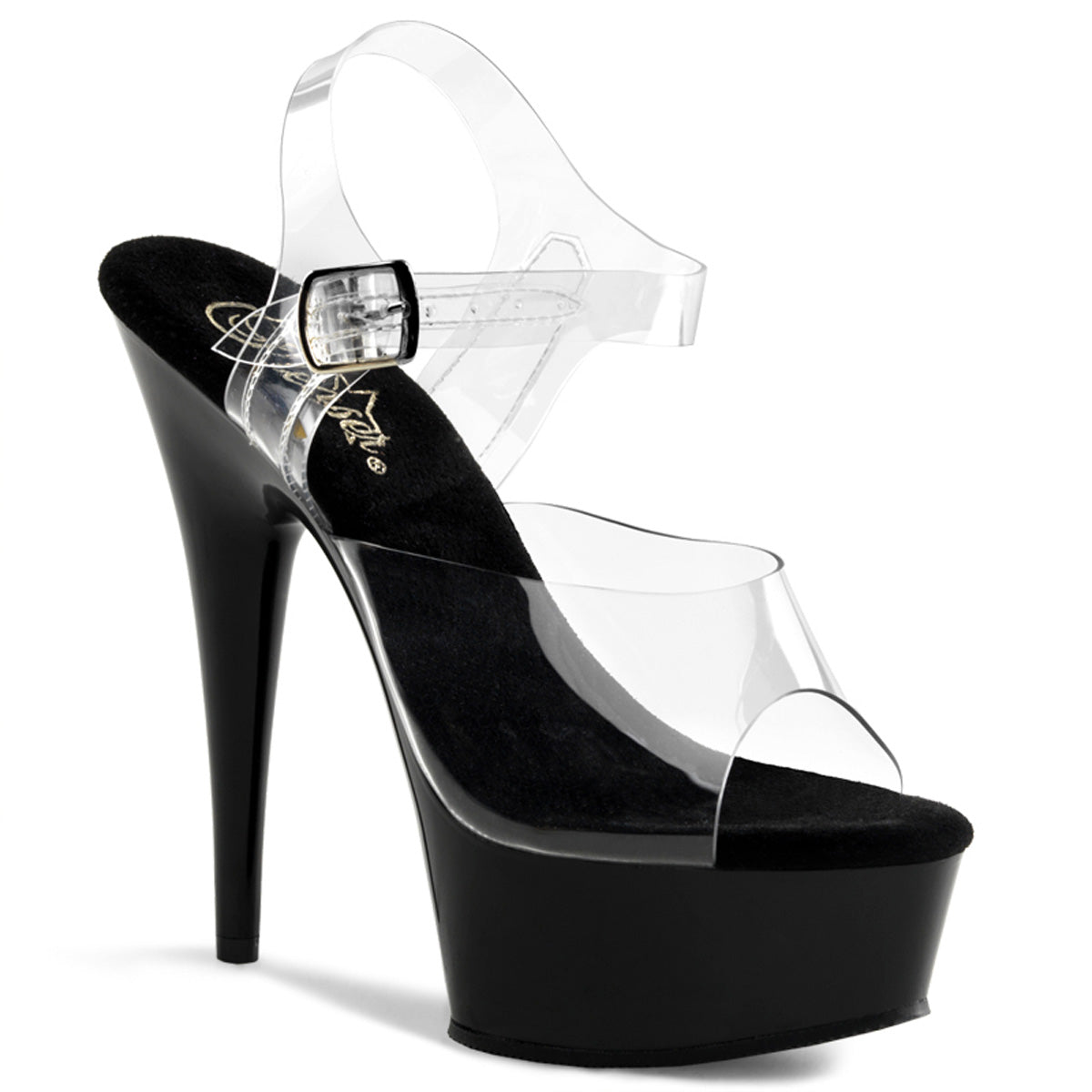 Pleaser - Delight 608 - Black - 6 inch