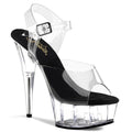 Pleaser - Delight 608 - Clear-Black - 6 inch