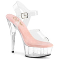 Pleaser - Delight 608 - Clear-Baby Pink - 6 inch