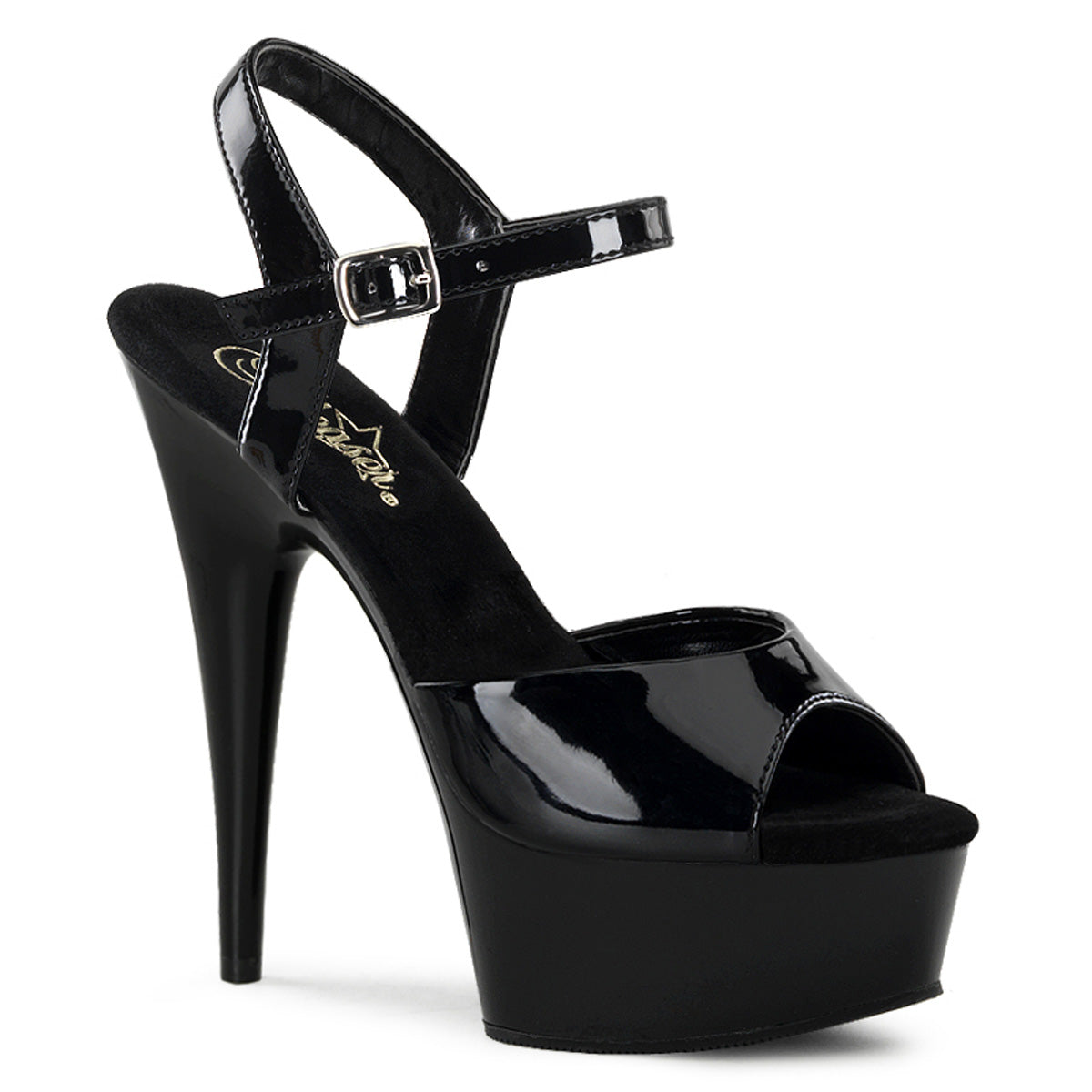 Pleaser - Delight 609 - Black - 6 inch