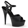 Pleaser - Delight 609 - Black Faux Leather - 6 inch