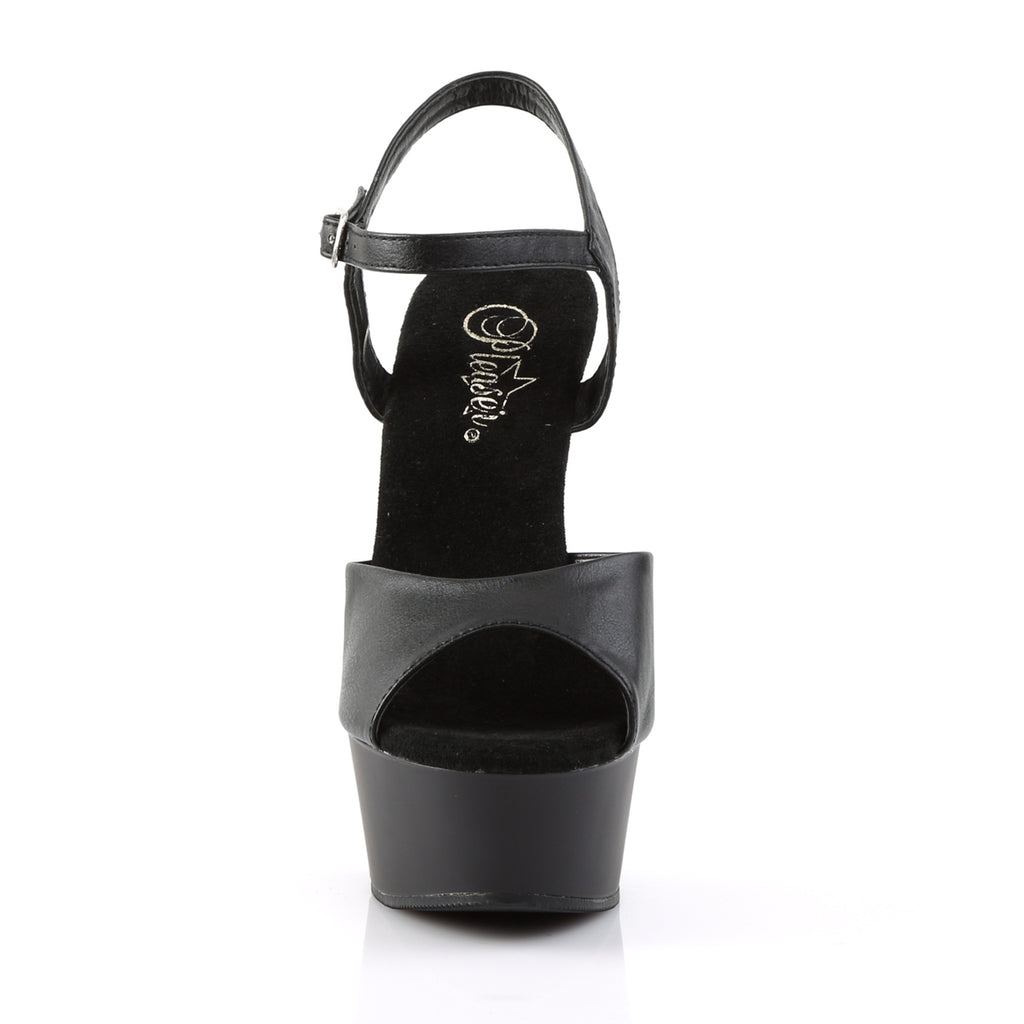 Pleaser - Delight 609 - Black Faux Leather - 6 inch
