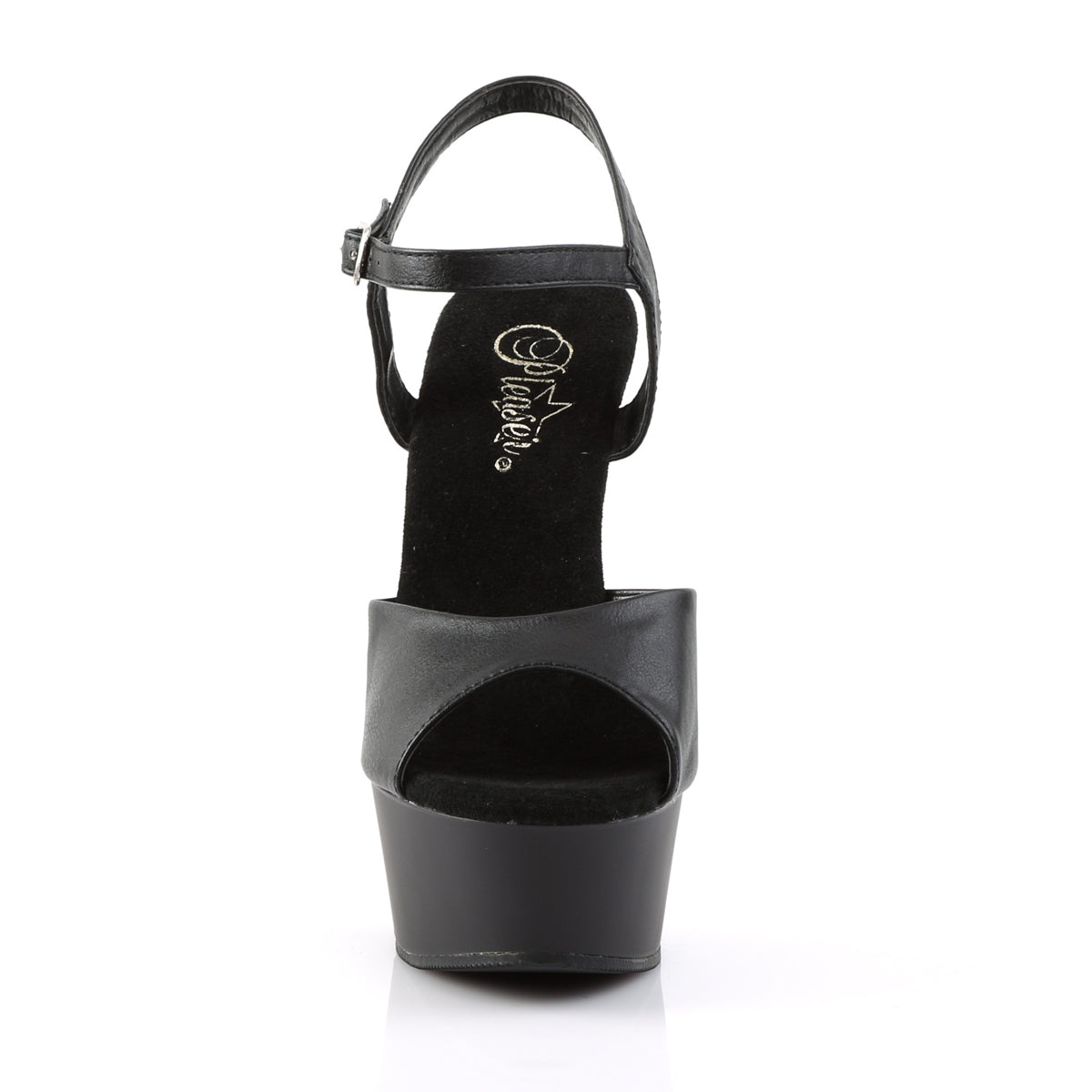 Pleaser - Delight 609 - Black Faux Leather - 6 inch