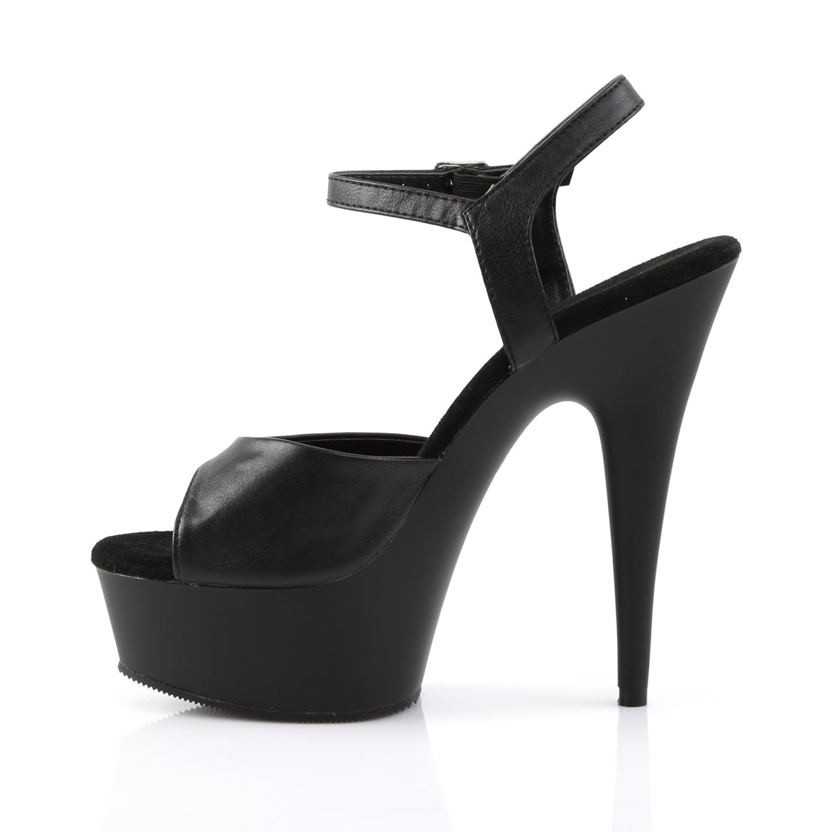 Pleaser - Delight 609 - Black Faux Leather - 6 inch
