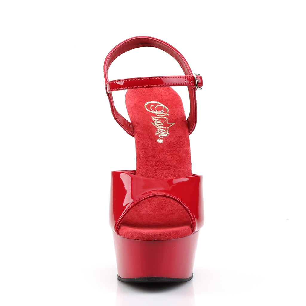 Pleaser - Delight 609 - Red - 6 inch