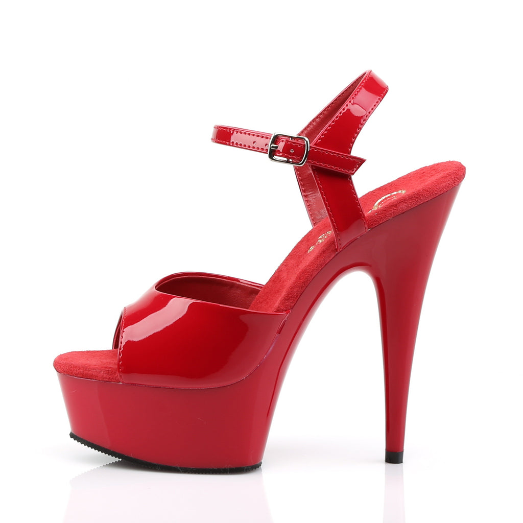 Pleaser - Delight 609 - Red - 6 inch