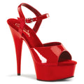 Pleaser - Delight 609 - Red - 6 inch