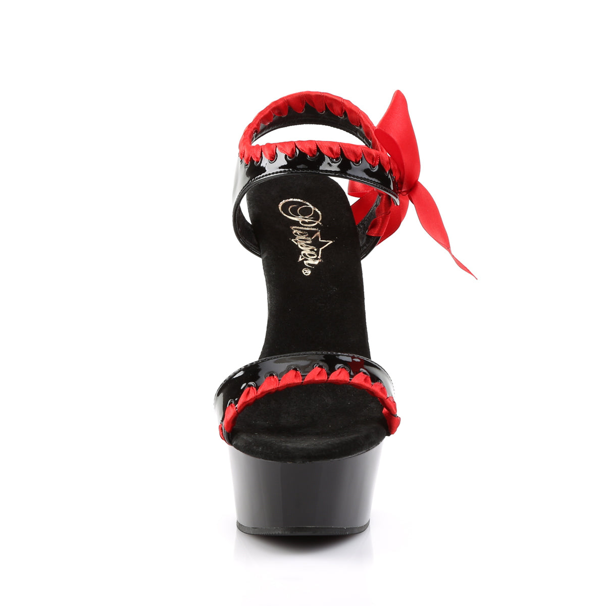 Pleaser - Delight 615 - Black-Red - 6 inch