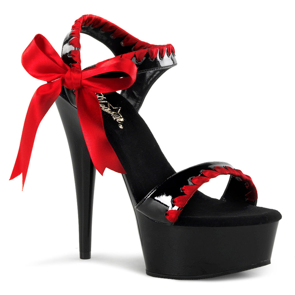 Pleaser - Delight 615 - Black-Red - 6 inch