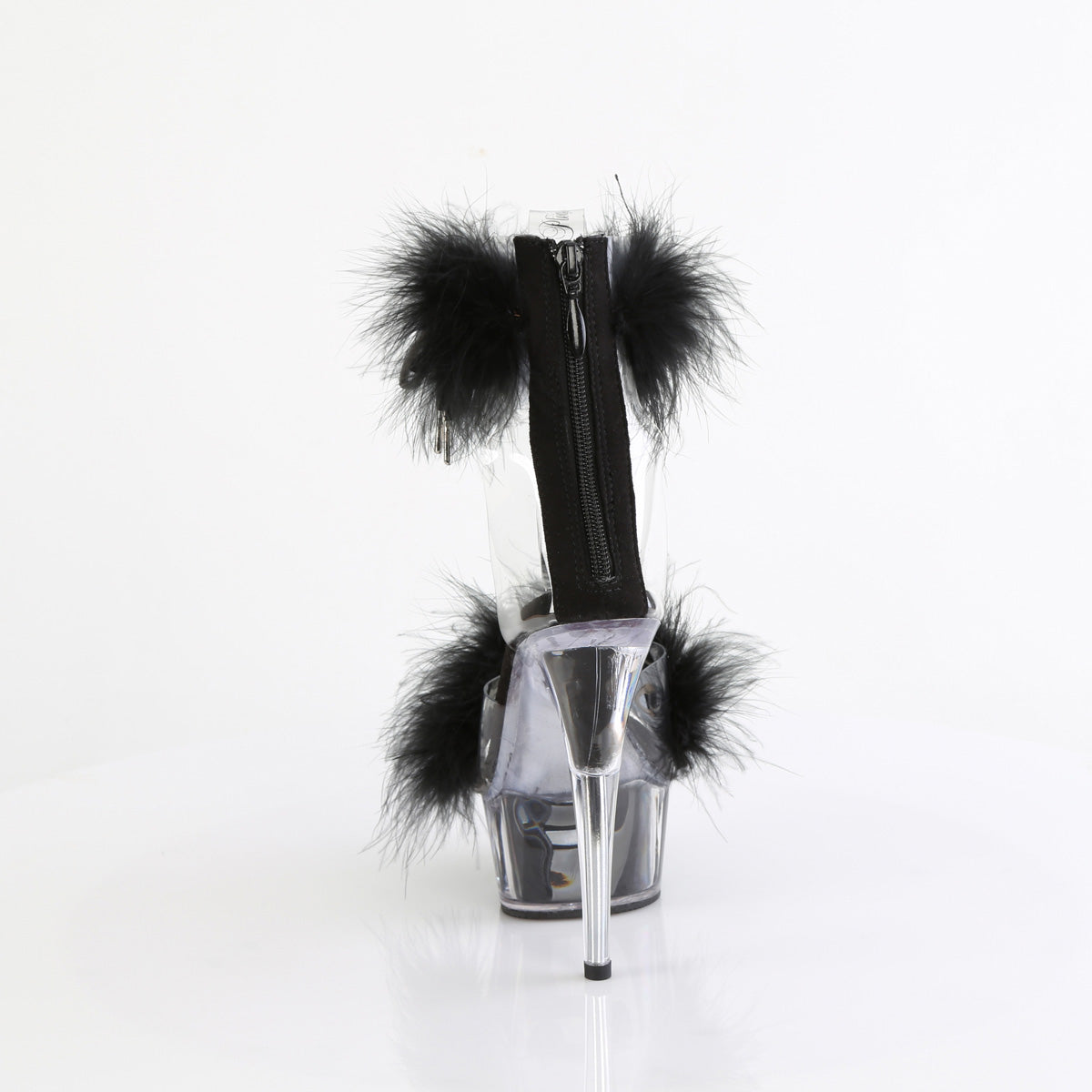 Pleaser - Delight 624F - Clear-Black Fourrure - 6 inch
