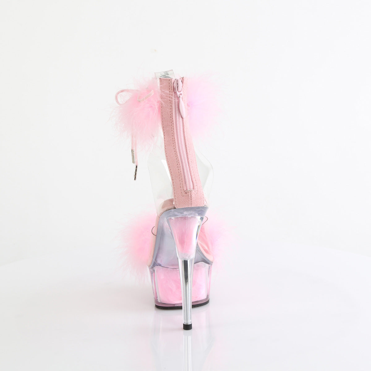 Pleaser - Delight 624F - Clear-Baby Pink Fourrure - 6 inch