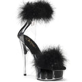 Pleaser - Delight 624F - Clear-Black Fourrure - 6 inch