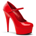 Pleaser - Delight 687 - Red - 6 inch