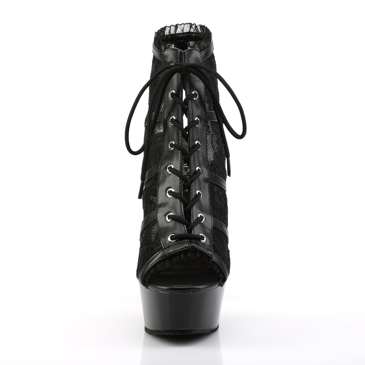 Pleaser - Delight 696LC - Black Mesh-Lace - 6 inch