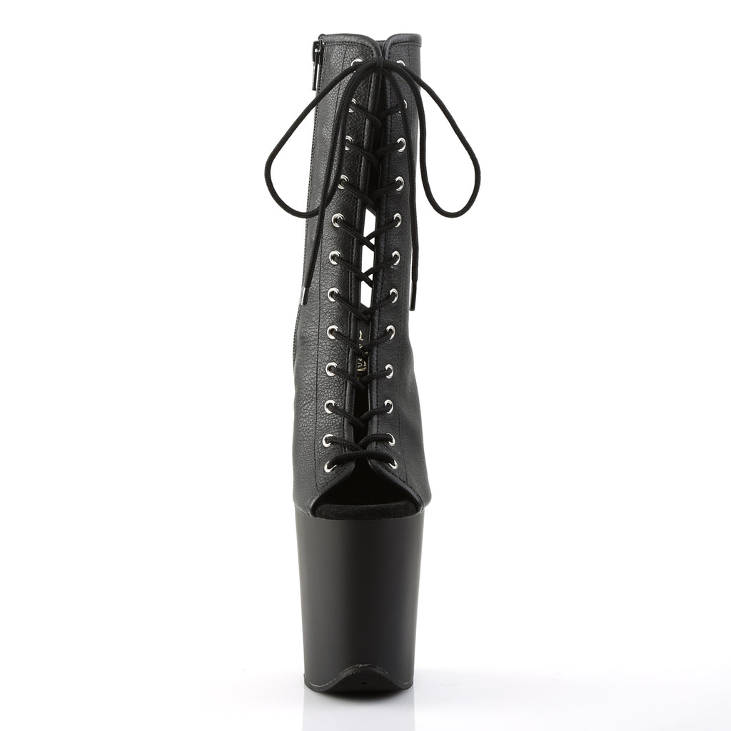 Pleaser - Flamingo 1016 - Black Faux Leather - 8 inch