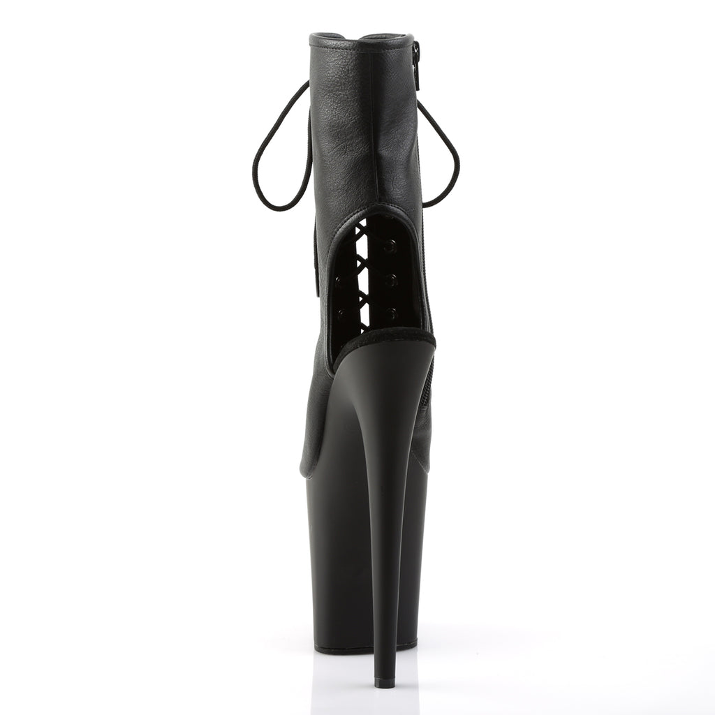 Pleaser - Flamingo 1016 - Black Faux Leather - 8 inch