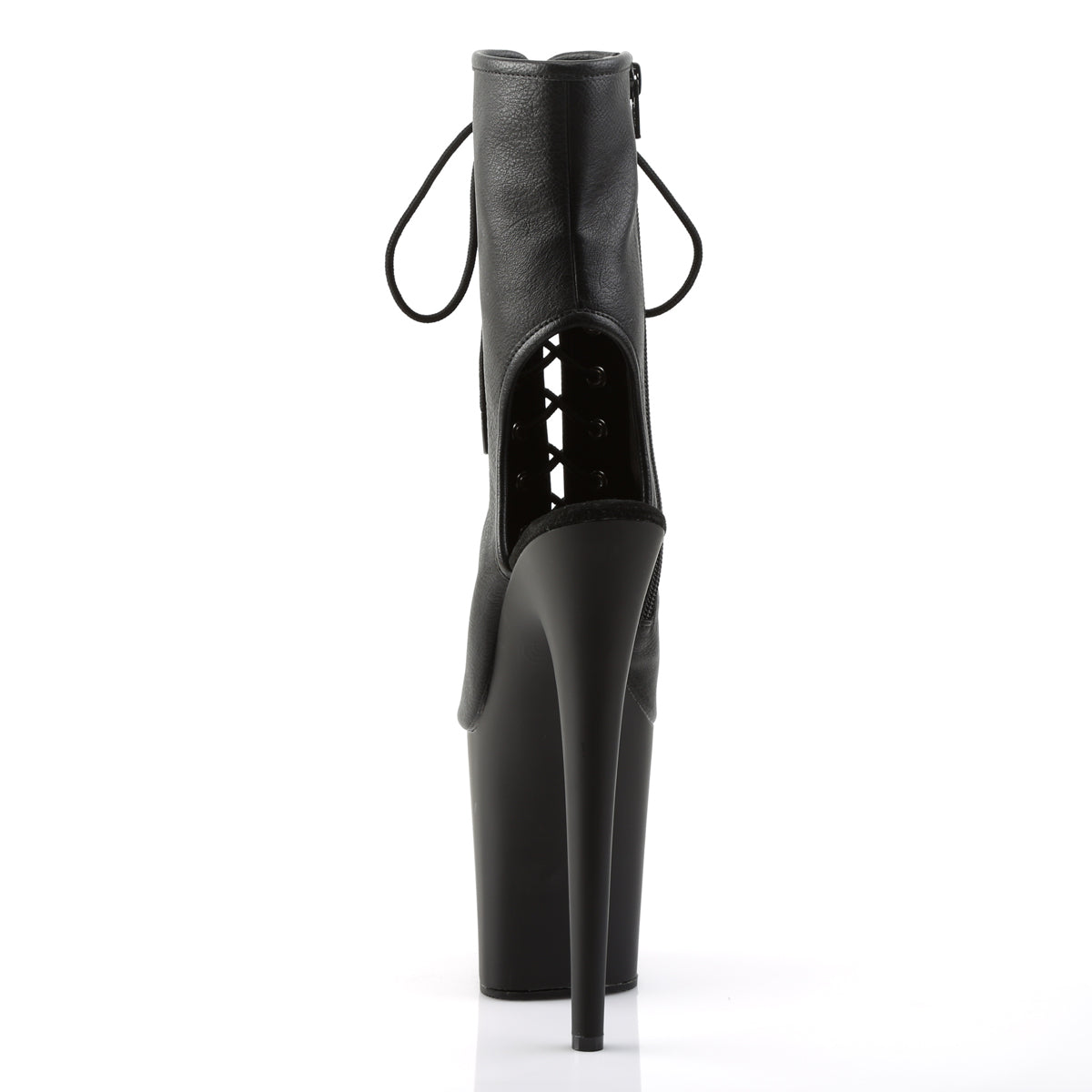 Pleaser - Flamingo 1016 - Black Faux Leather - 8 inch