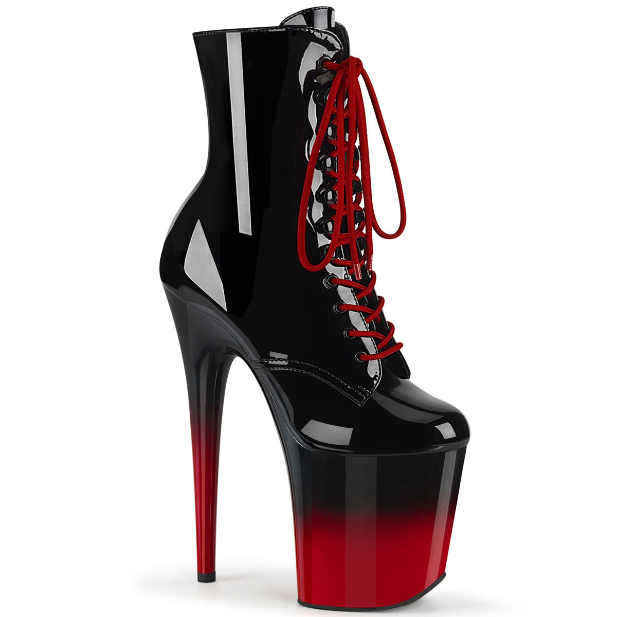Pleaser - Flamingo 1020BR-H - Black & Red - 8 inch