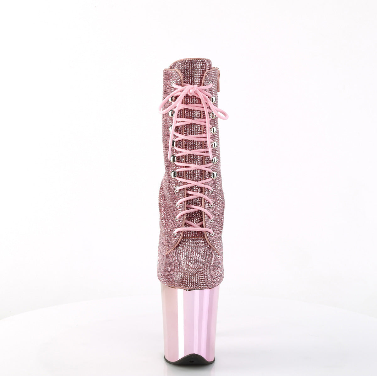 Pleaser - Flamingo 1020CHRS - Baby Pink Rhinestones - 8 inch