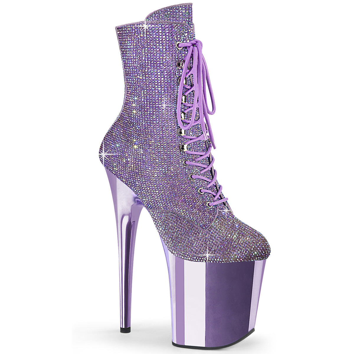 Pleaser - Flamingo 1020CHRS - Lavender Multi Rhinestones - 8 inch