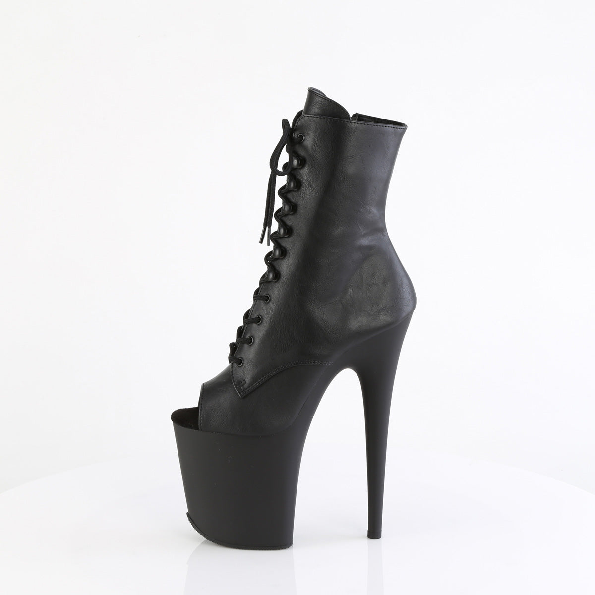 Pleaser - Flamingo 1021 - Black Faux Leather - 8 inch