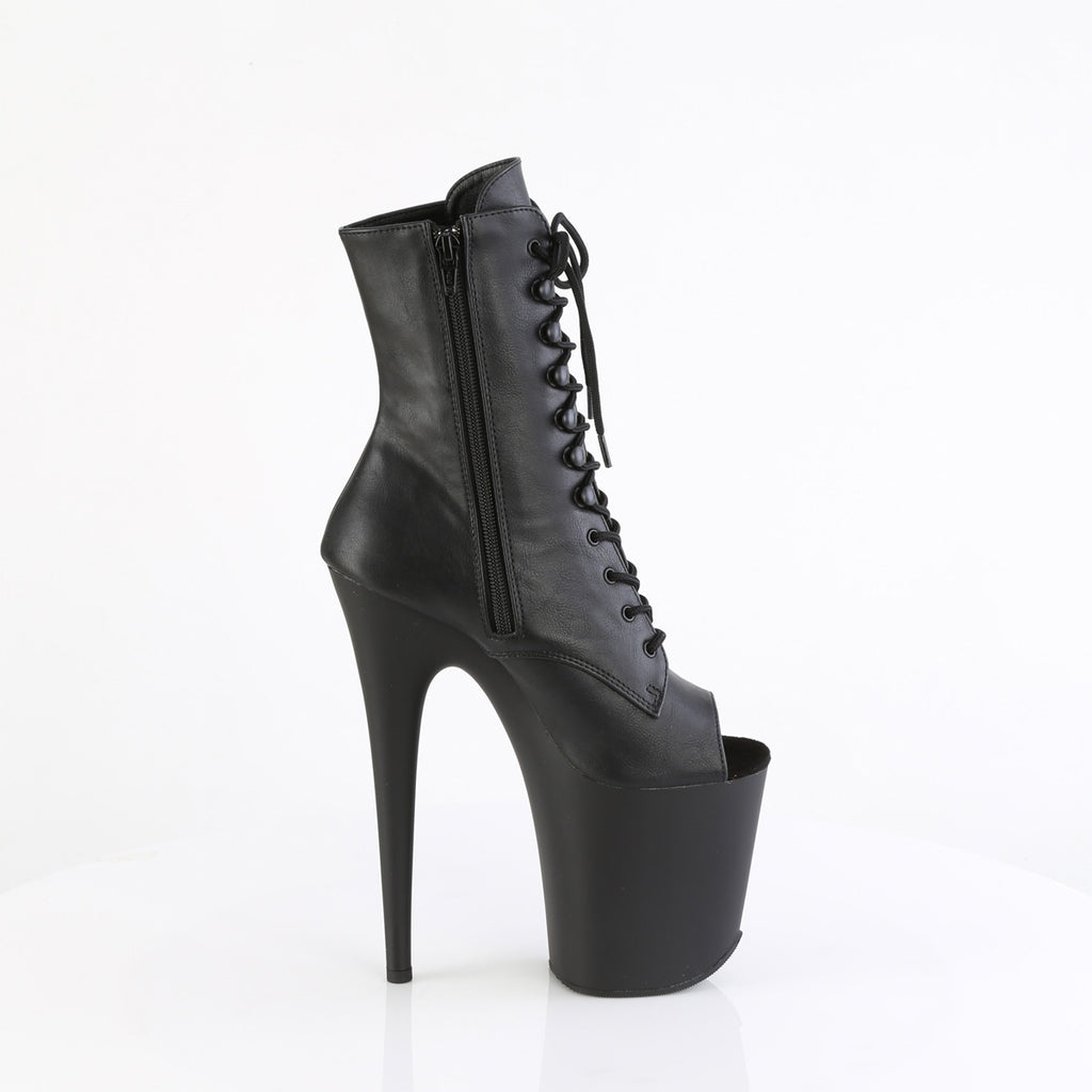 Pleaser - Flamingo 1021 - Black Faux Leather - 8 inch