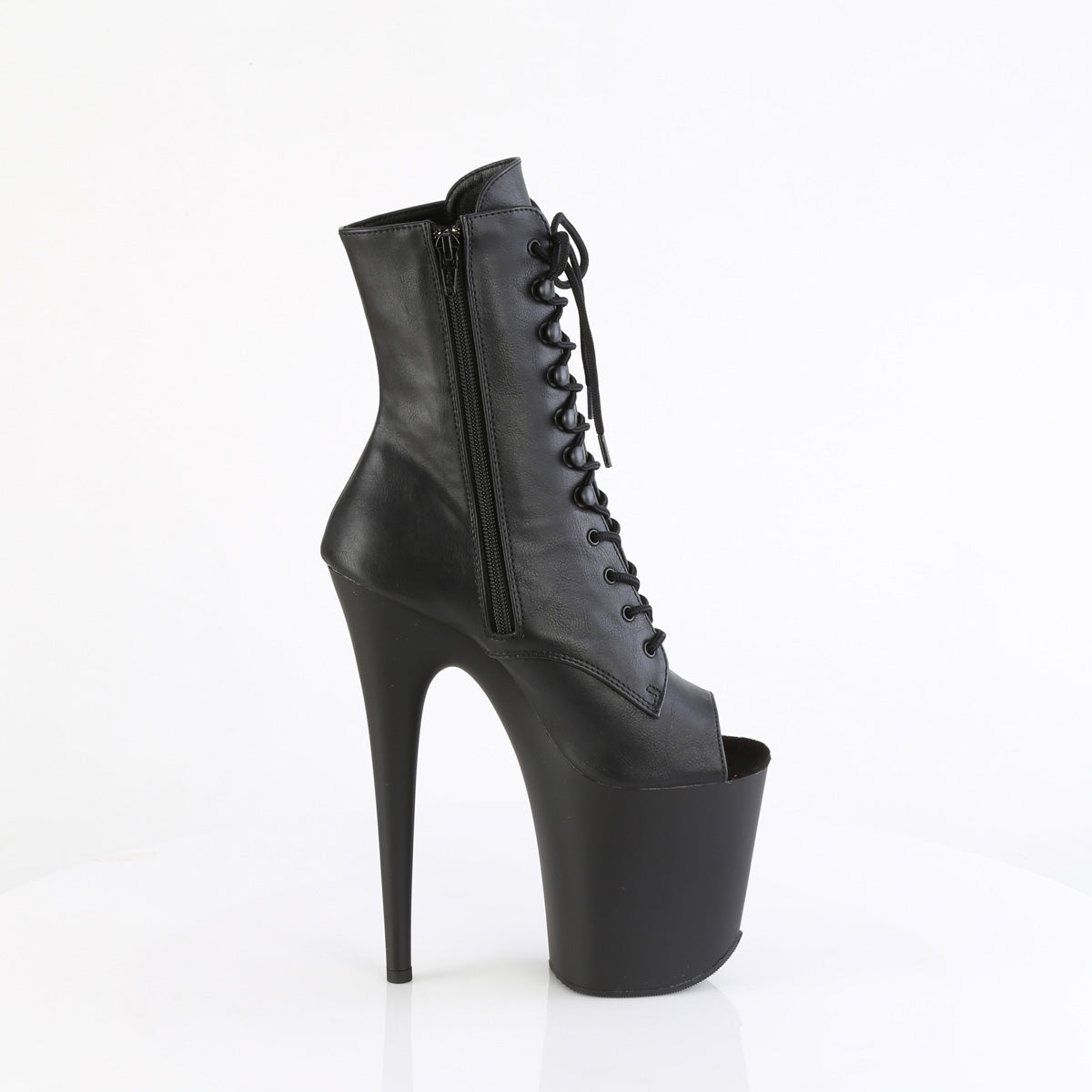 Pleaser - Flamingo 1021 - Black Faux Leather - 8 inch
