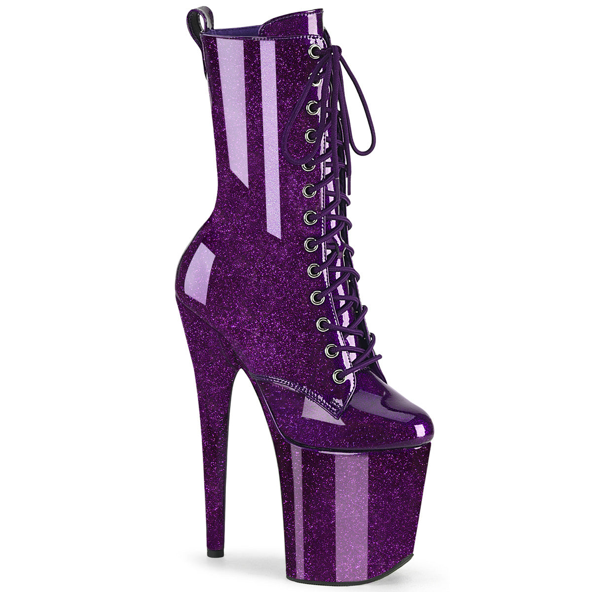 Pleaser - Flamingo 1040GP - Purple Glitter - 8 inch