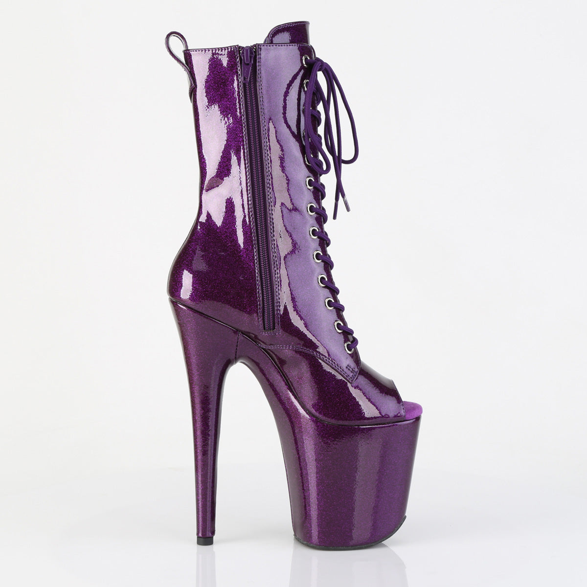 Pleaser - Flamingo 1041GP - Purple Glitter - 8 inch