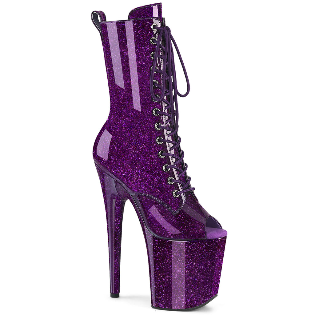 Pleaser - Flamingo 1041GP - Purple Glitter - 8 inch