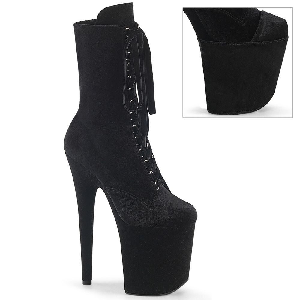 Pleaser – Flamingo 1045 – Black Velvet – 8inch