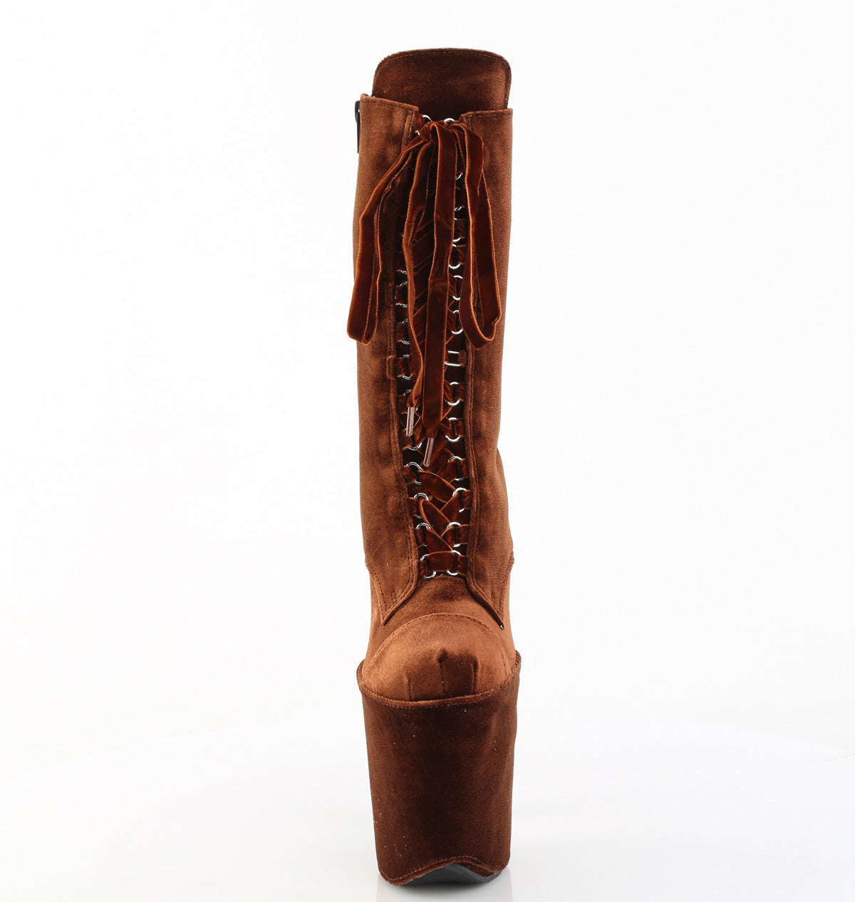 Pleaser - Flamingo 1045VEL - Brown Velvet - 8 inch