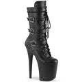 Pleaser - Flamingo 1053 - Black Faux Leather - 8 inch