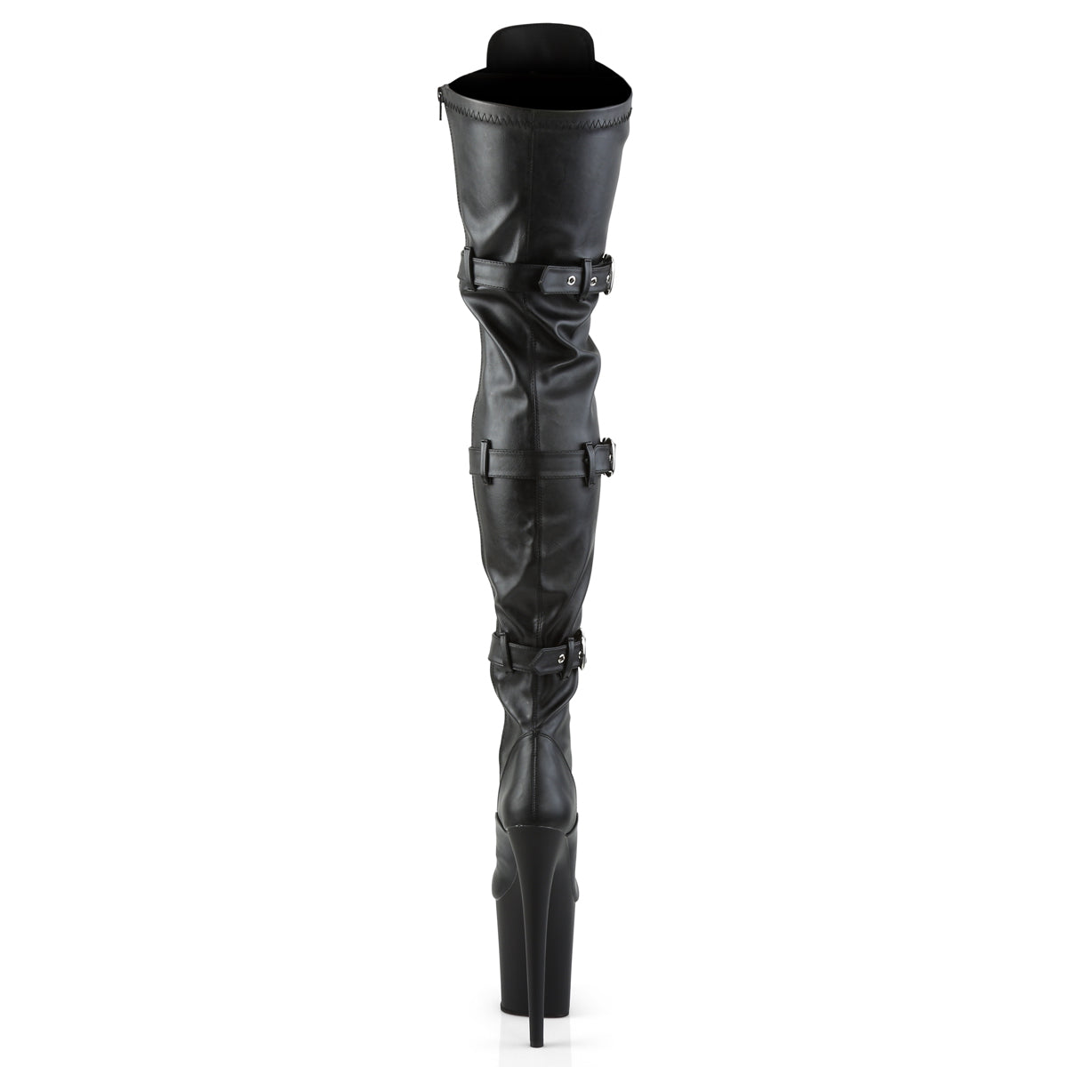 Pleaser - Flamingo 3028 - Black Faux Leather - 8 inch