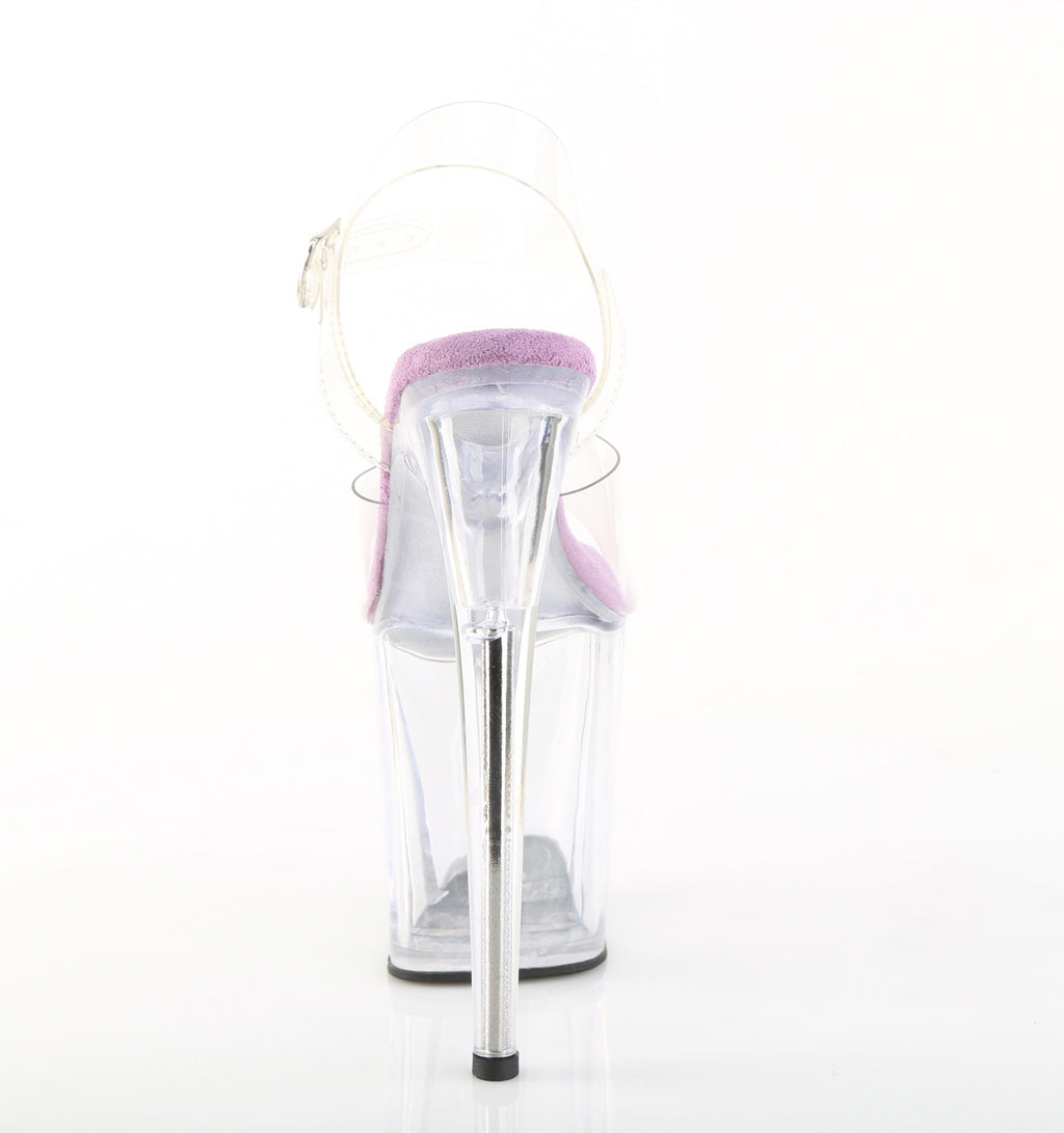 Pleaser - Flamingo 808 - Clear-Lavender - 8 inch