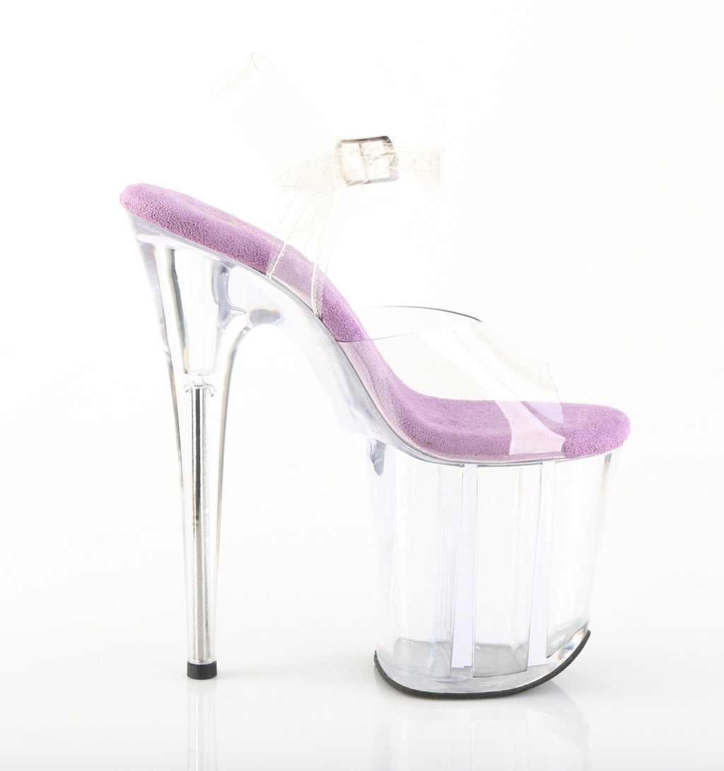 Pleaser - Flamingo 808 - Clear-Lavender - 8 inch