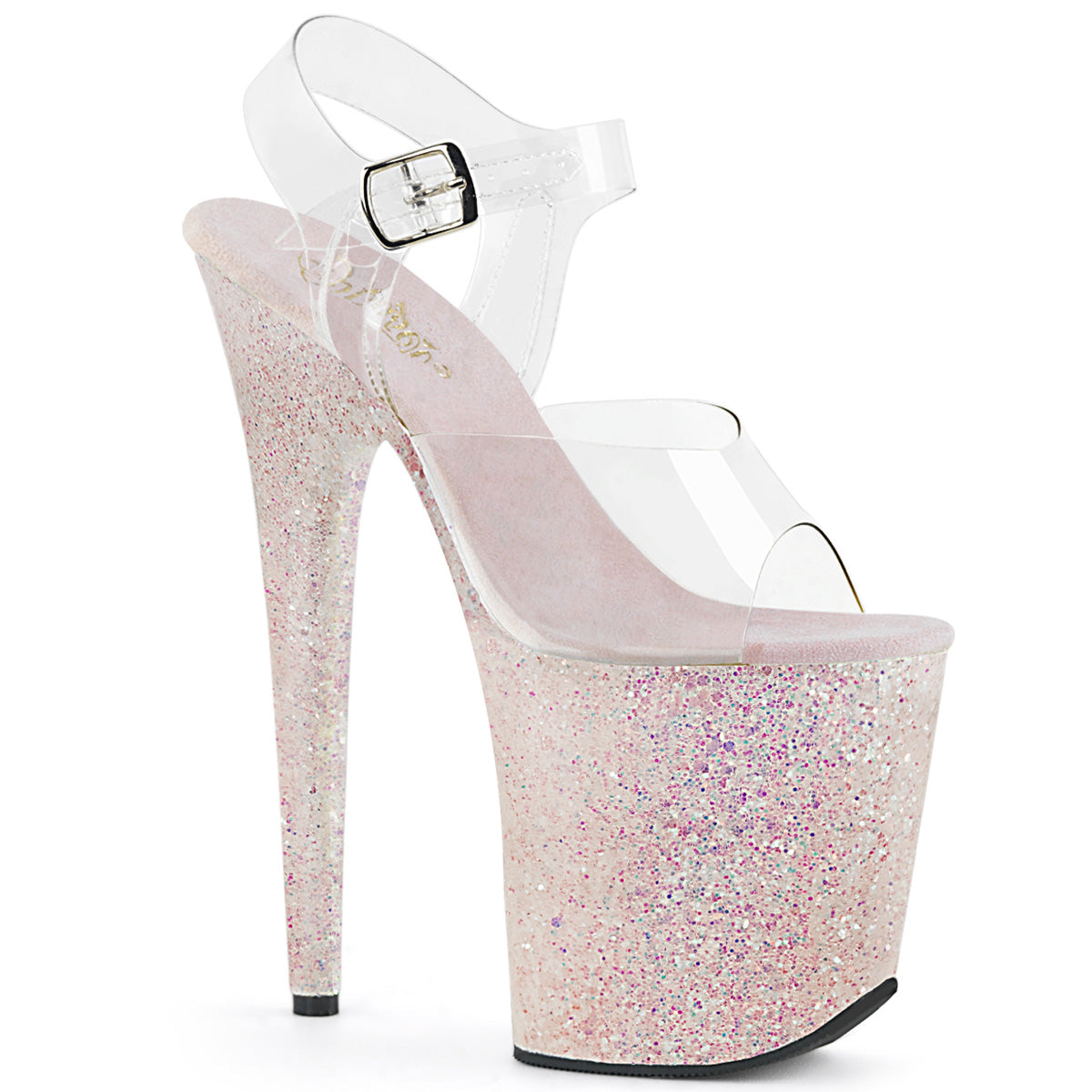 Pleaser - Flamingo 808LG - Opal Multi Glitter - 8 inch