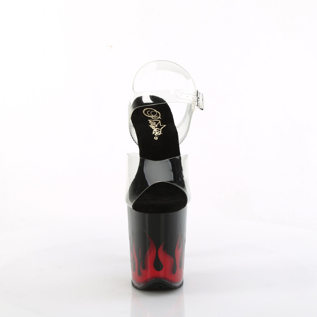 Pleaser - Flamingo 808NLFL - Black-Red - 8 inch