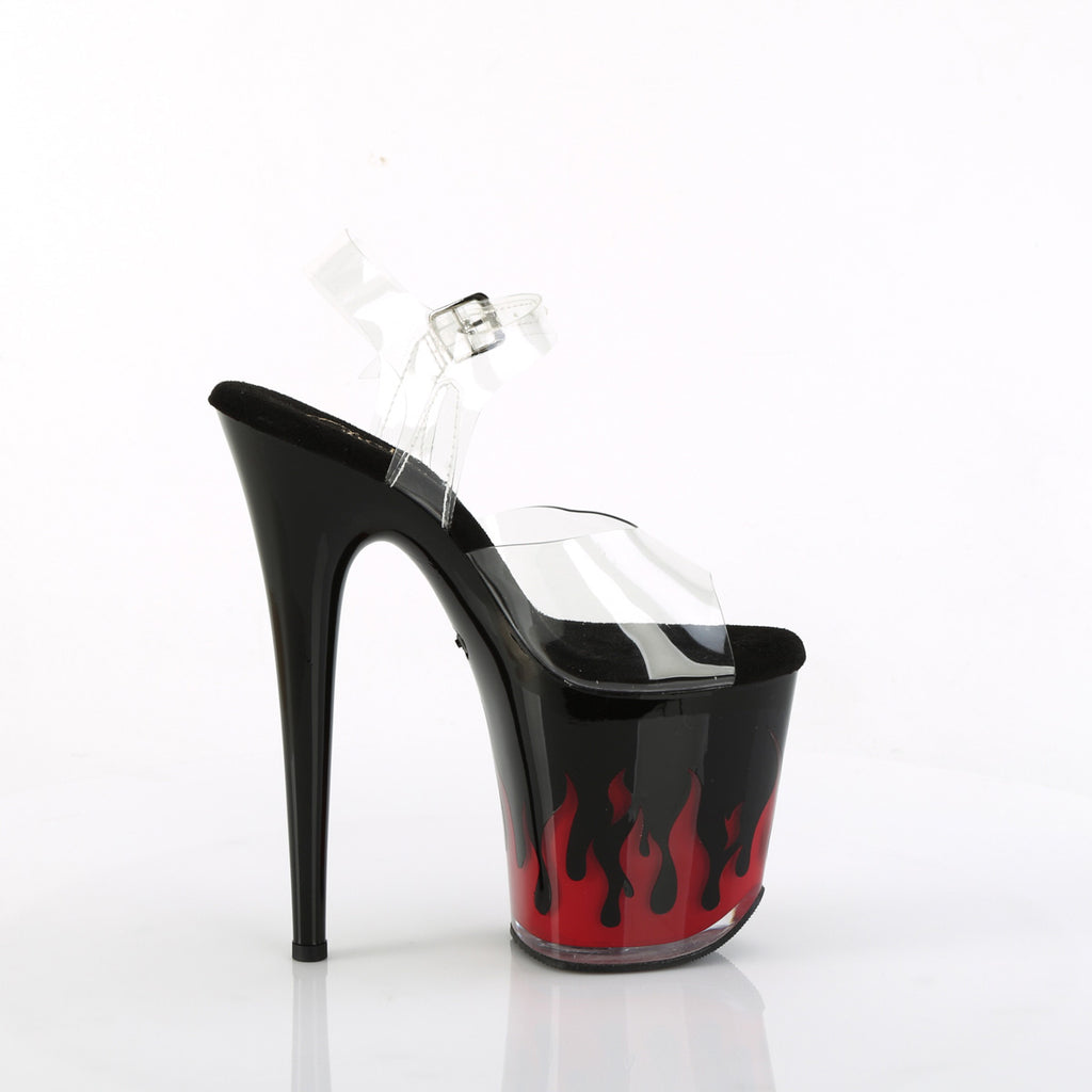 Pleaser - Flamingo 808NLFL - Black-Red - 8 inch