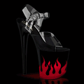 Pleaser - Flamingo 808NLFL - Black-Red - 8 inch