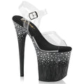 Pleaser - Flamingo 808SPKL-02 - Black-Silver Rhinestones - 8 inch