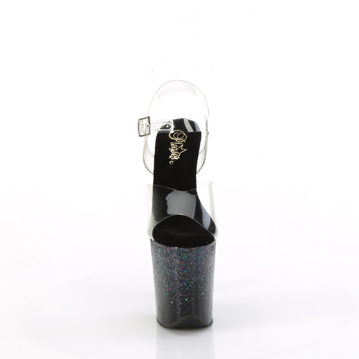 Pleaser - Flamingo 808SS - Black Multi Glitter - 8 inch
